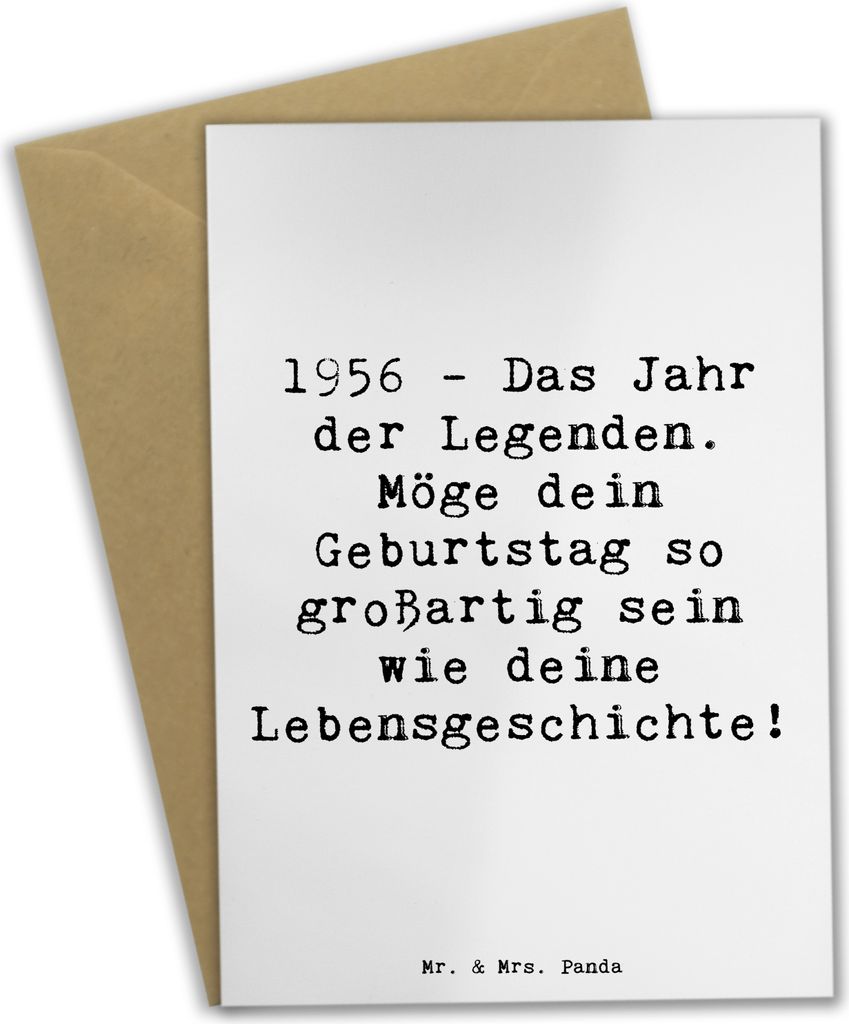 Mr. & Mrs. Panda Glückwunschkarte Spruch 1956 Geburtstag - Weiß - Geschenk, Feier, weihnachtskarten, Erinnerung, osterkarten, Grußkarten, Geburt...