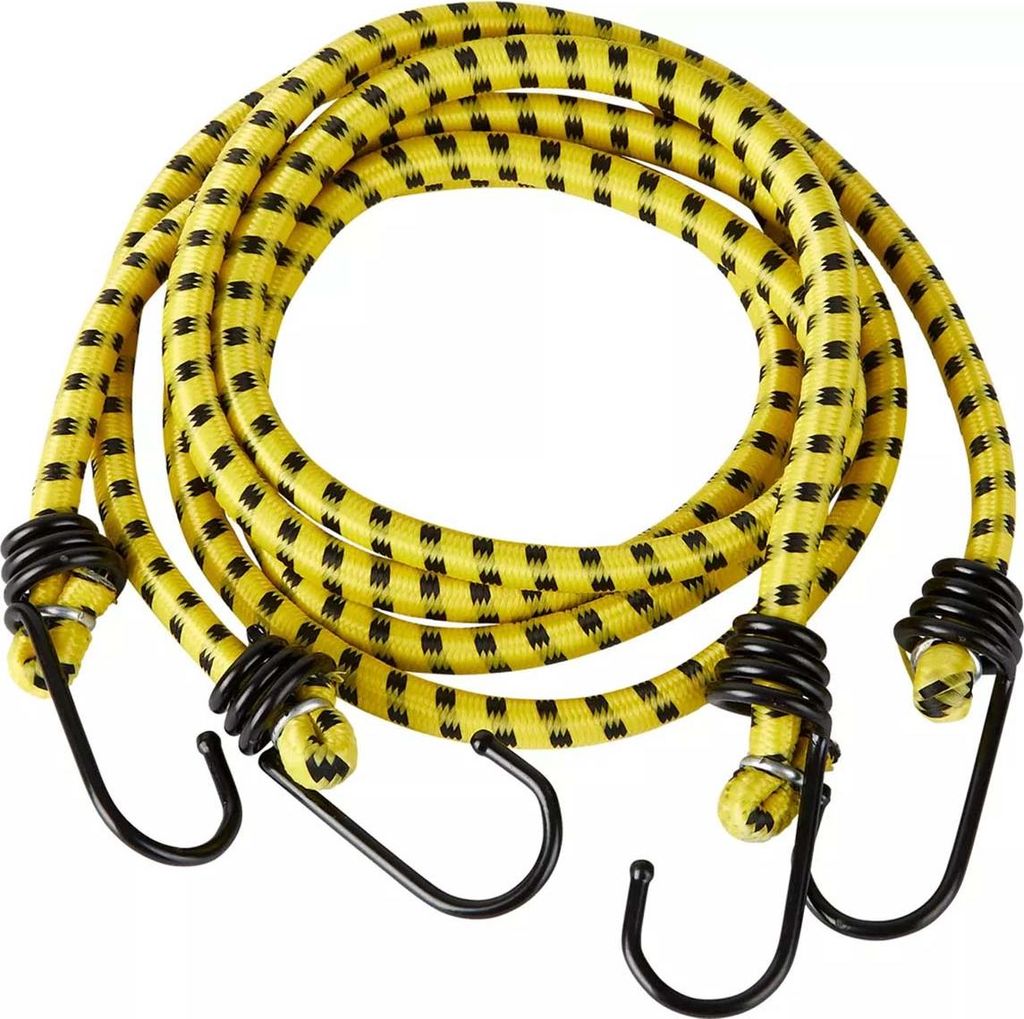 Dunlop, 2er-Set Gepäck-Spanngurte Gummi mit Haken, Schwarz / Gelb