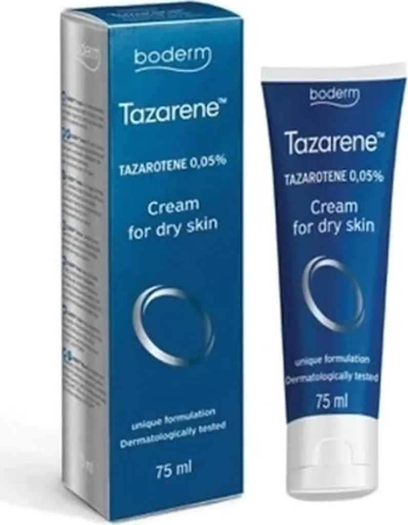 Tazarene Crème 0,05% Boderm 75 ml : Solution Peau Sèche et Teint Irrégulier