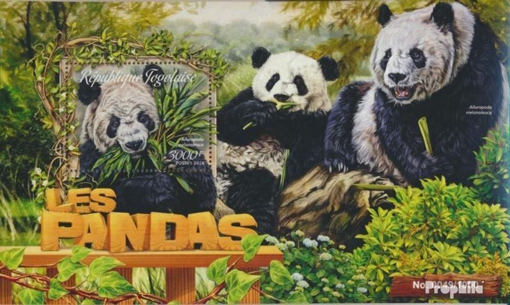 Briefmarken Togo 2016 Mi Block 1296 (kompl. Ausgabe) postfrisch Pandas