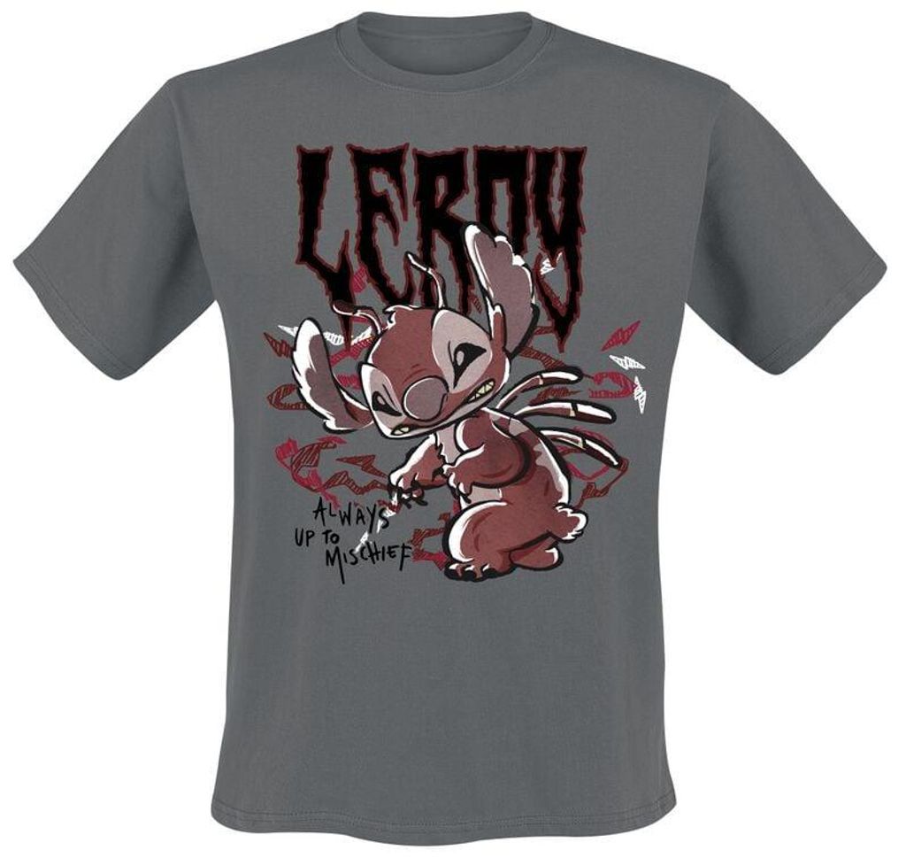 Lilo & Stitch T-Shirt Herren Leroy Always Up To Mischief grau L