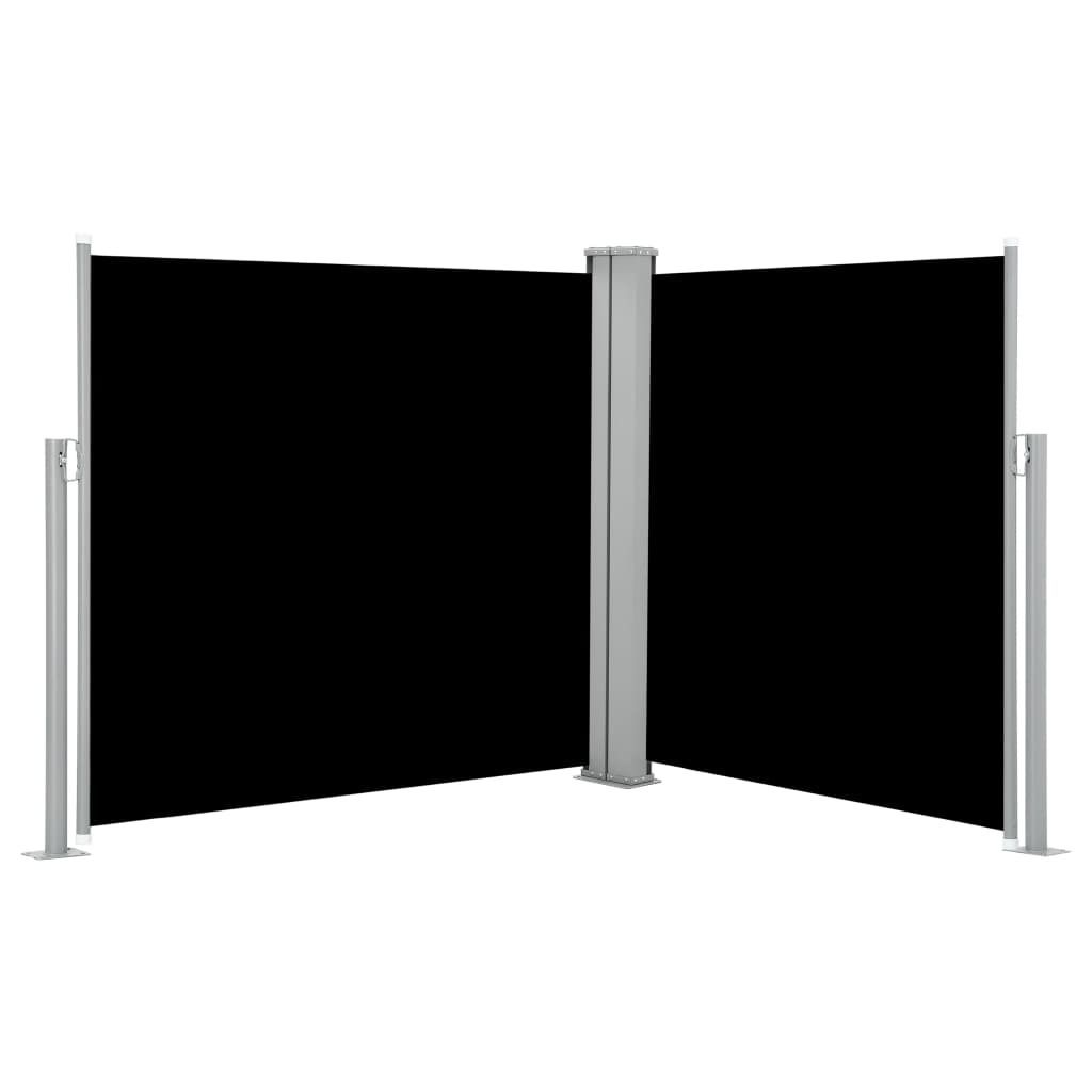 vidaXL Tenda laterale estensibile nera 120 x 600 cm Immagine del prodotto 