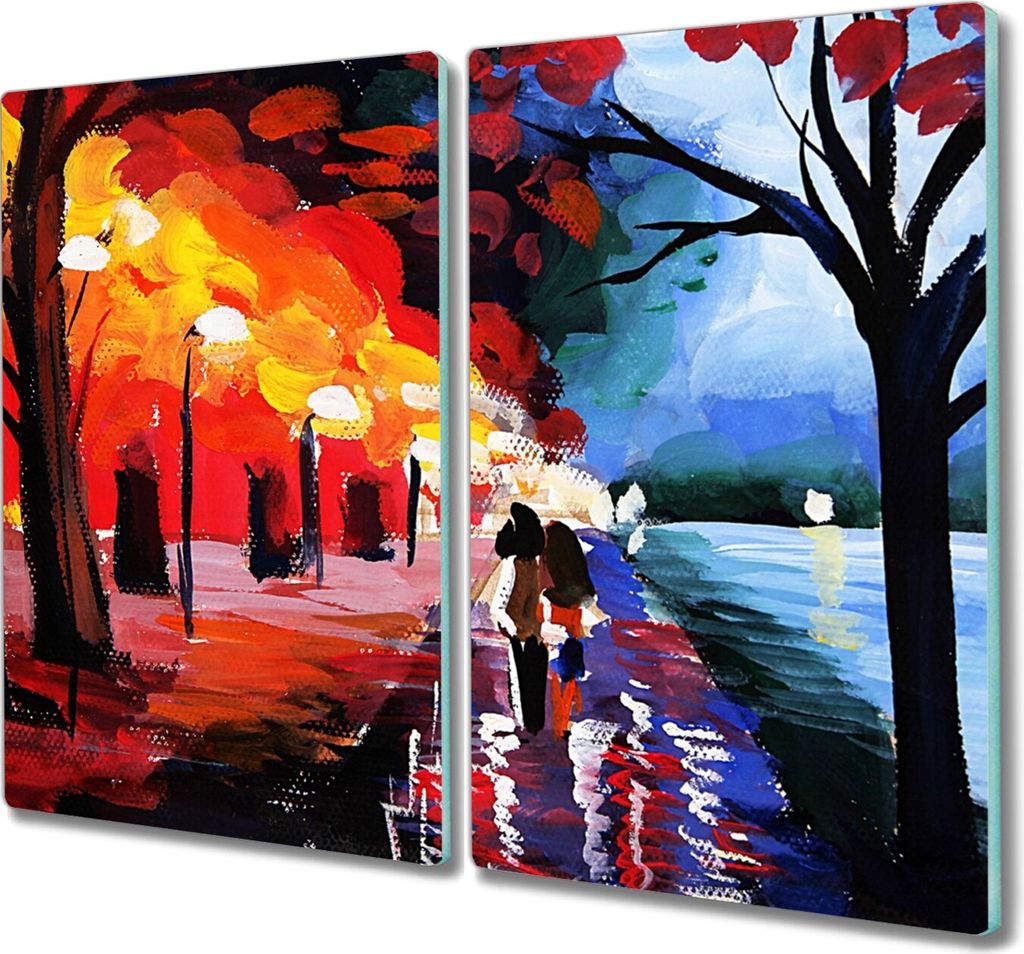 Coloray Hackbrett Herdabdeckplatte 2x30x52 cm Küchenbrett Kochplattenabdeckung Schneidebrett - Park-Lampen