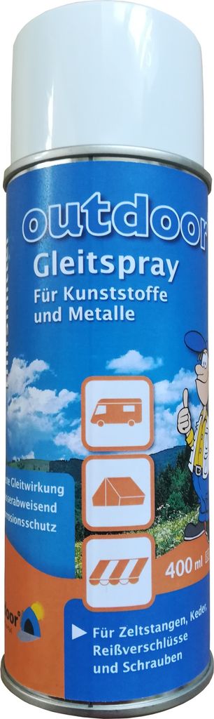 Gleitspray 400ml für Kunststoffe, Metalle, Zeltstangen, Keder, Reißverschlüsse
