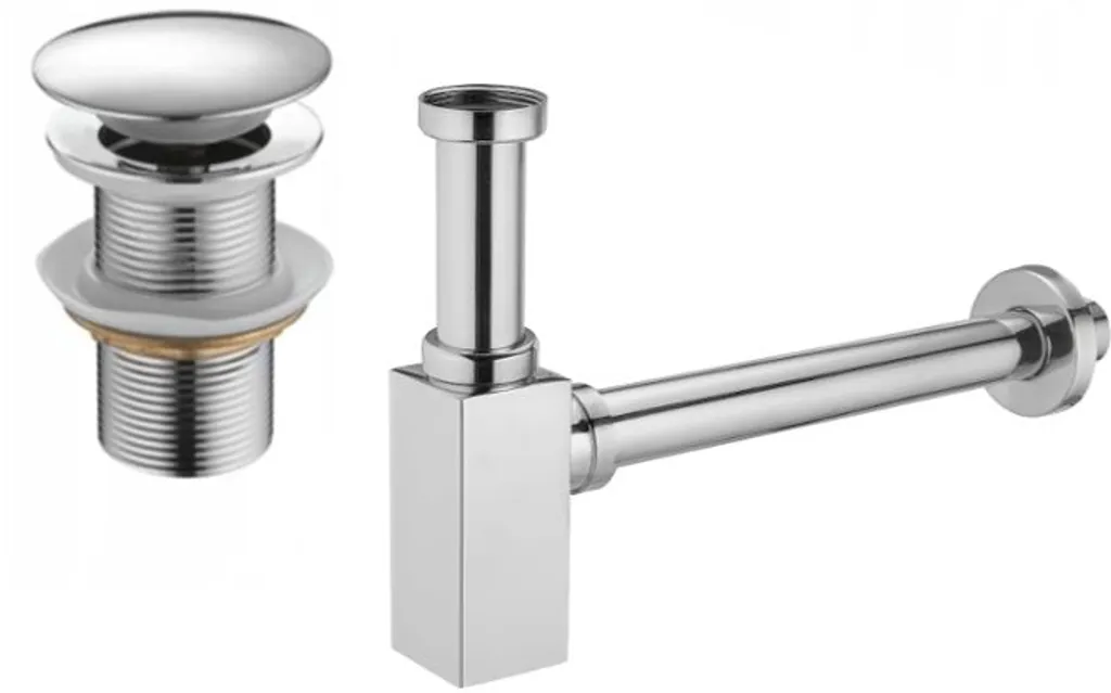 Set Scarico Mexen 7991060-00 Sifone e Piletta Quadrata Cromo