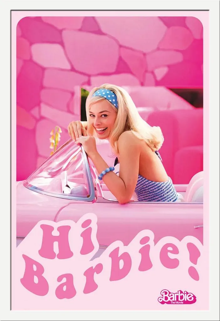 Set Poster Barbie Film + Cornice Shinsuke Shinsuke Bianco Maxi MDF