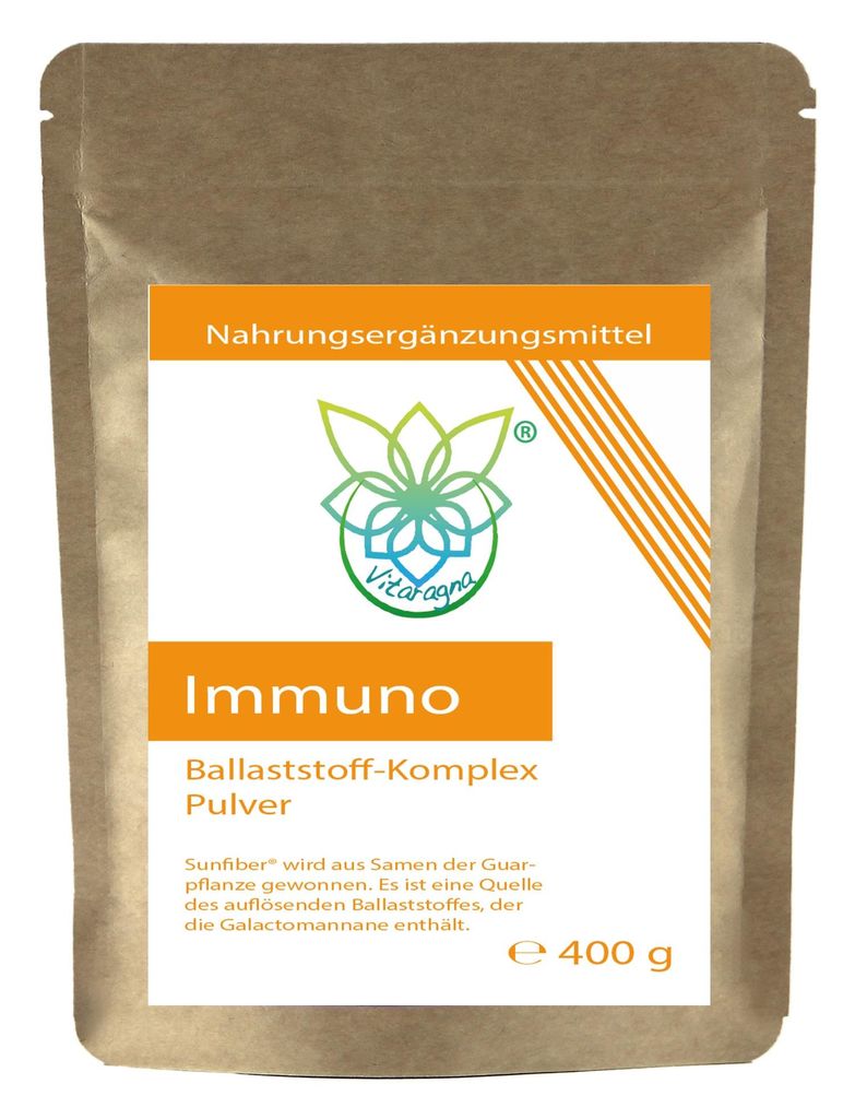 VITARAGNA Sunfiber Immuno Ballaststoff-Komplex als Pulver aus der Guarpflanze, Guargummi und Gummi Arabicum - für die Darmflora und Darm-Bakteri...