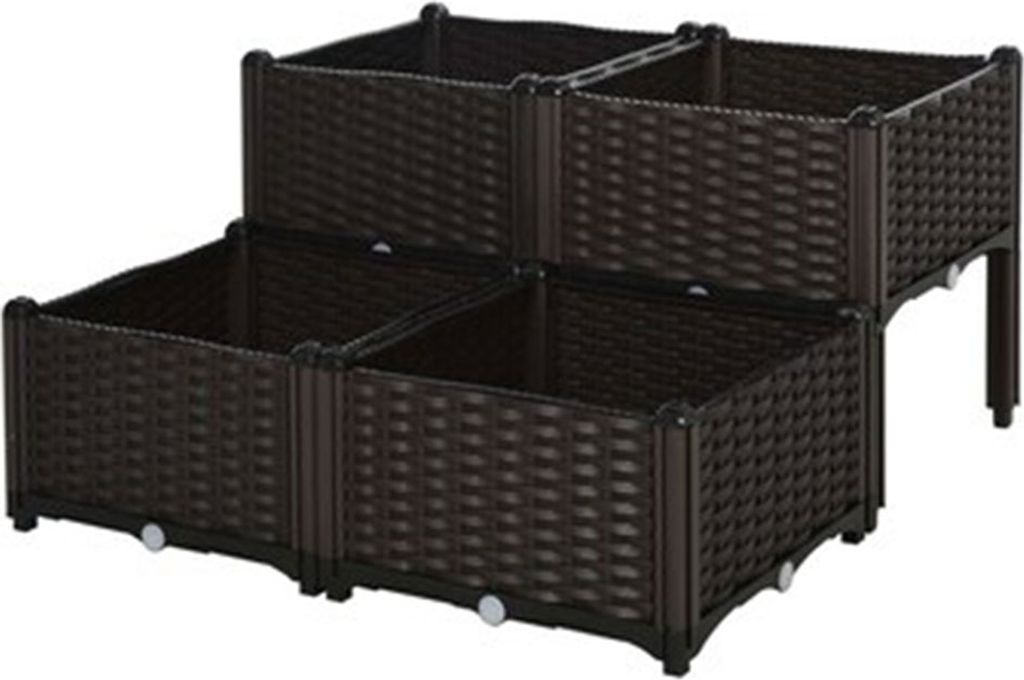 Zvýšená ratanová truhla OUTSUNNY 845-290V02 - A Obrázok produktu 