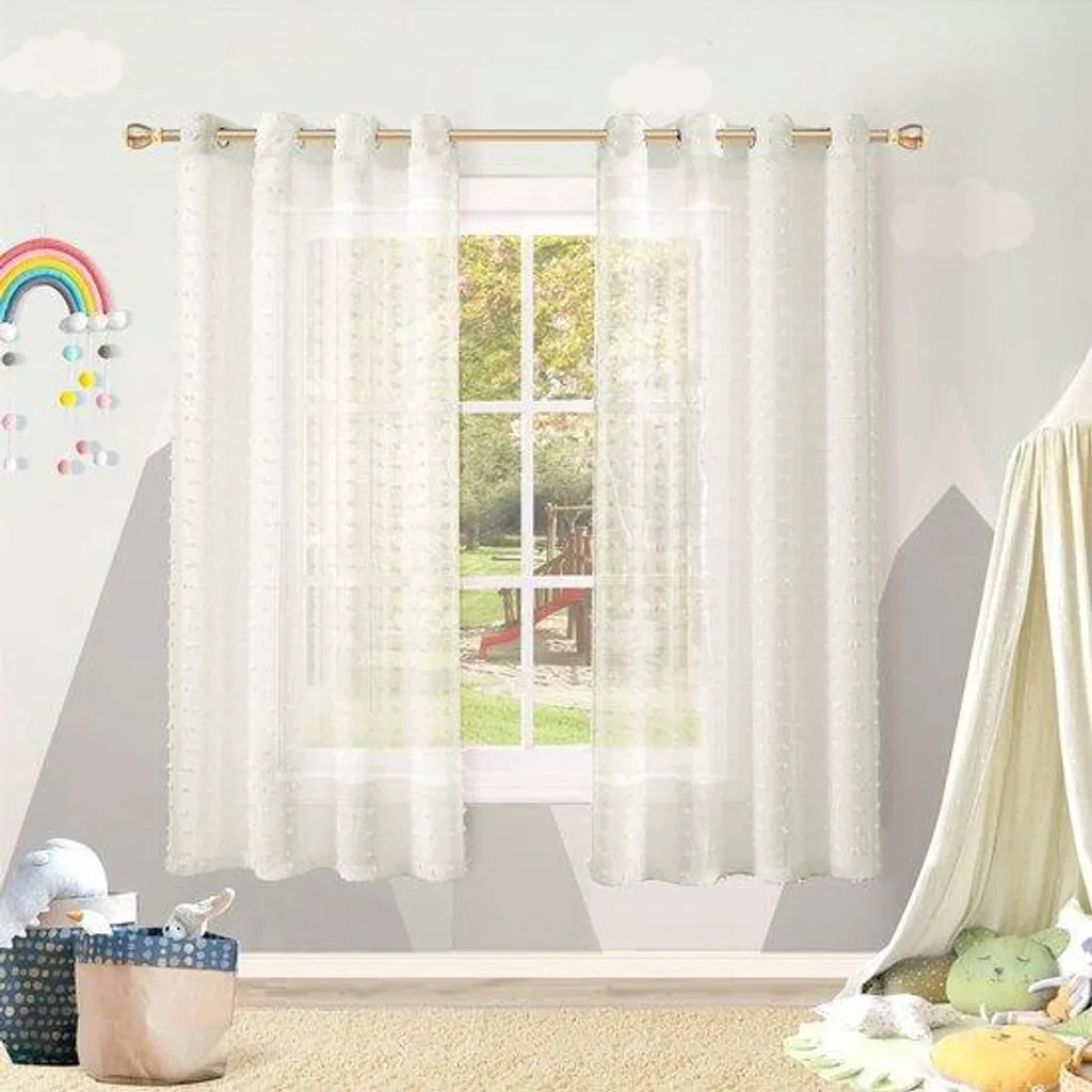Rideau voilage haut de gamme aspect lin pour chambre et salle à manger