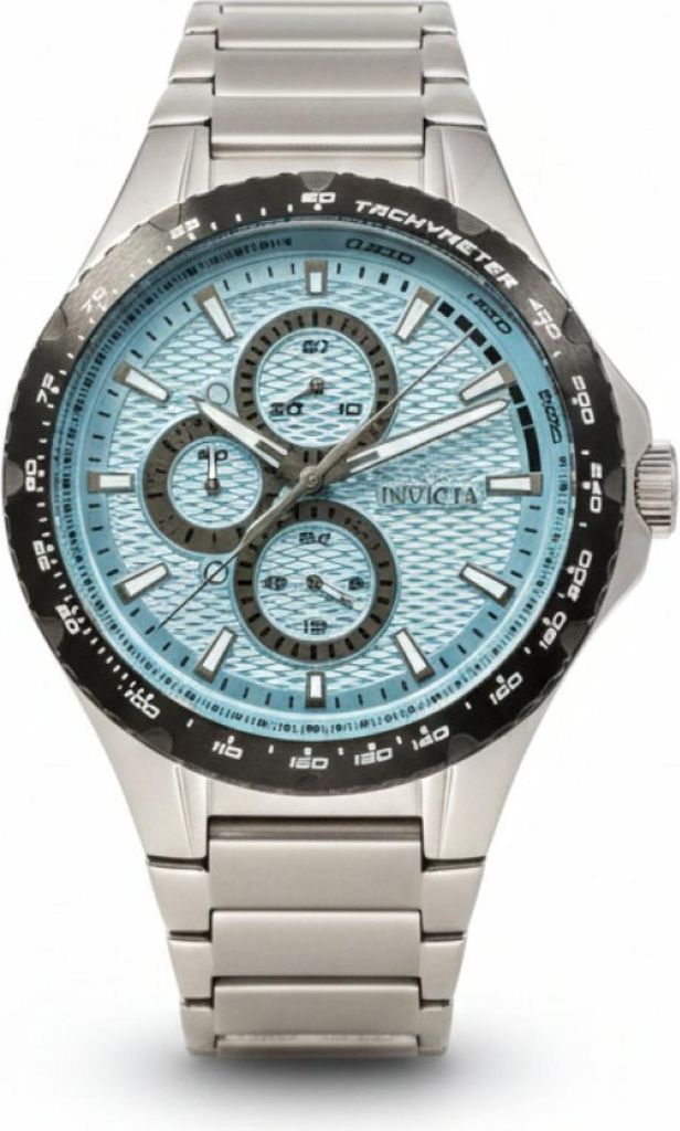 Invicta Aviator 50104 Herren uhr - Wasserdicht - Analog - Quarzuhrwerk - Edelstahl mit blauen zifferblat - 44mm