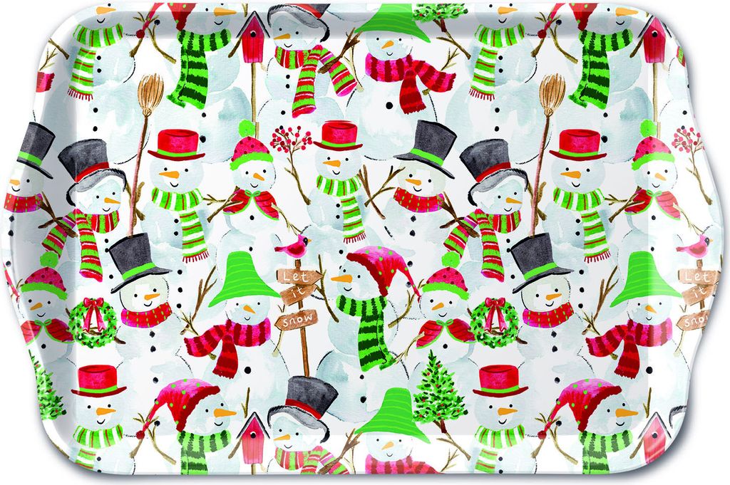 Weihnachten – Tray Melamine – Tablett – Format: 13 x 21 cm – Snowman