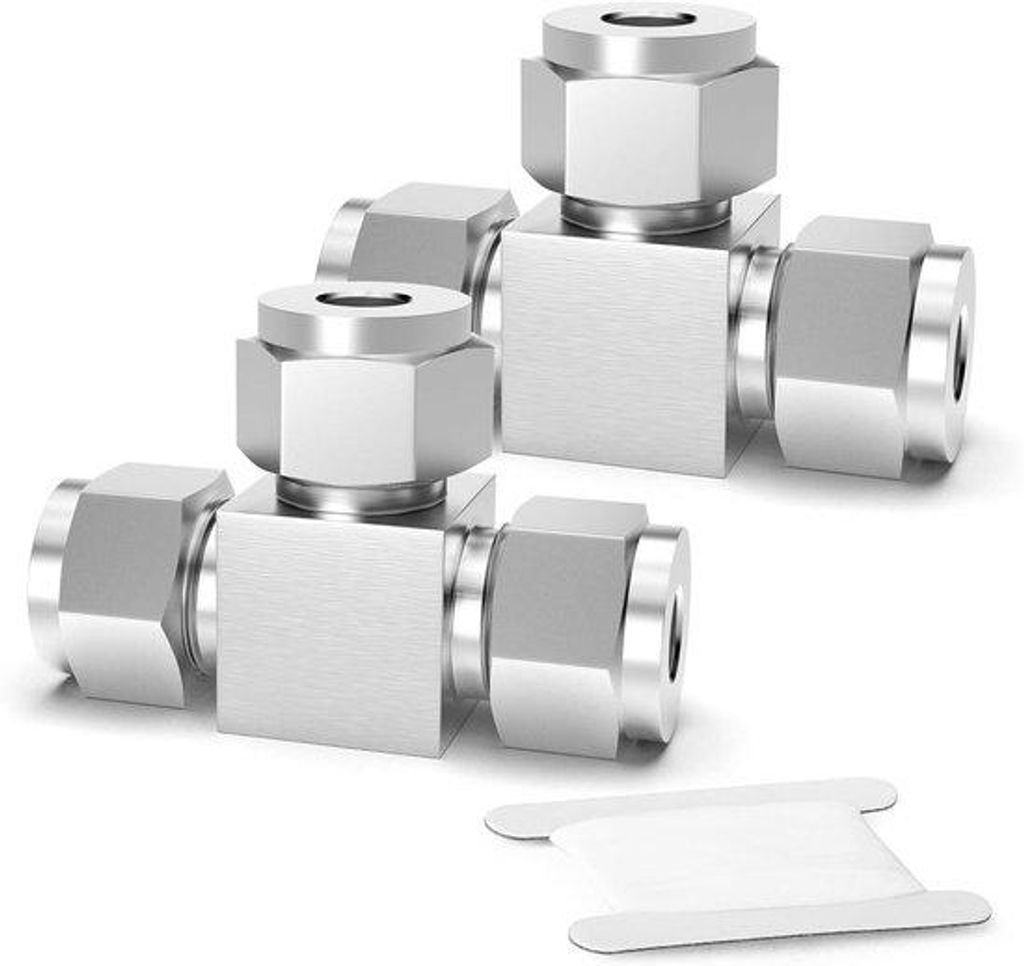 Roestvrijstalen Compressie Fitting Connector, Tee Adapter für 8mm Rohr OD