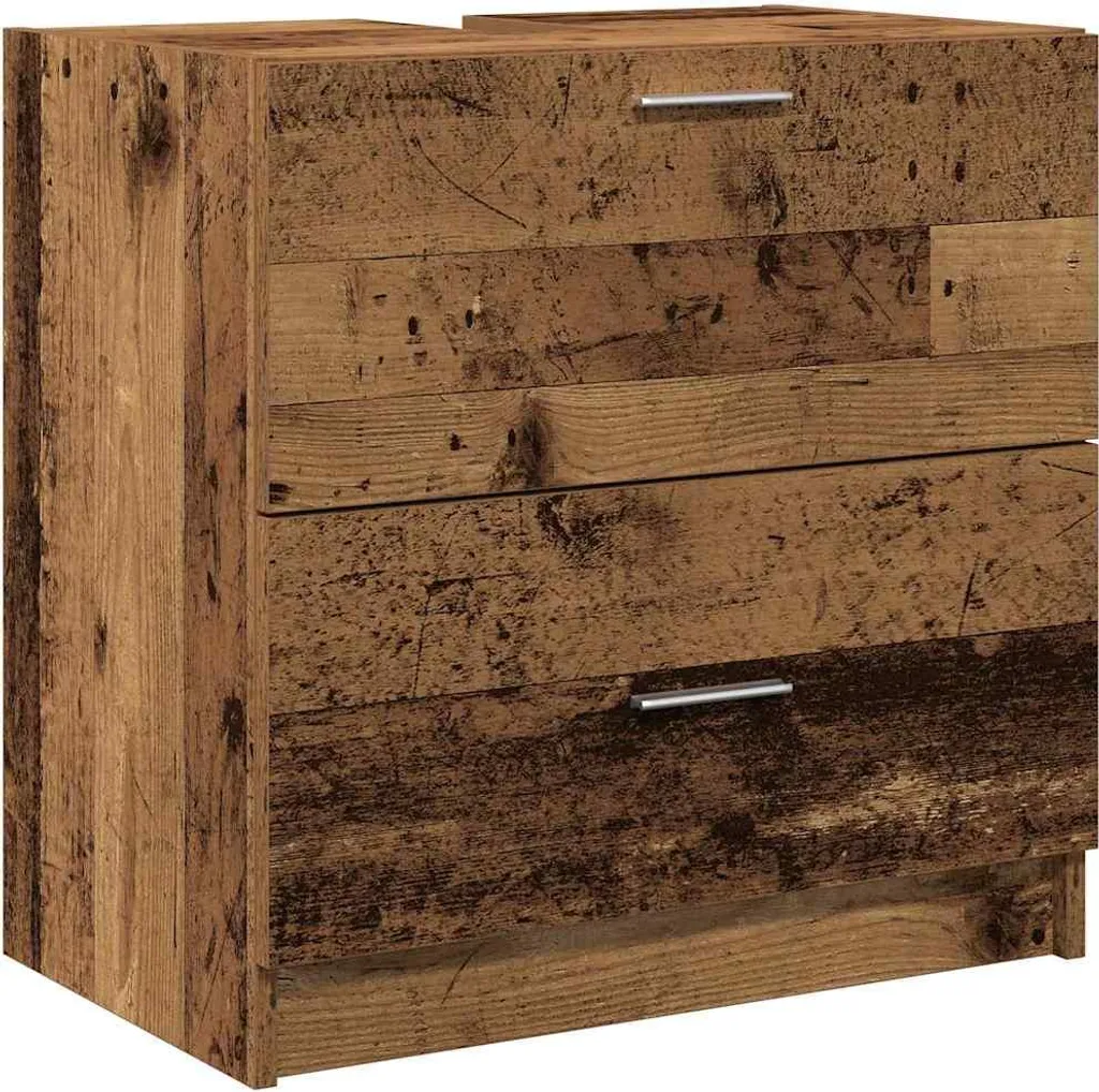Mobiletto Bagno Vintage 59 cm Legno Antico | Arredo Bagno Compatto