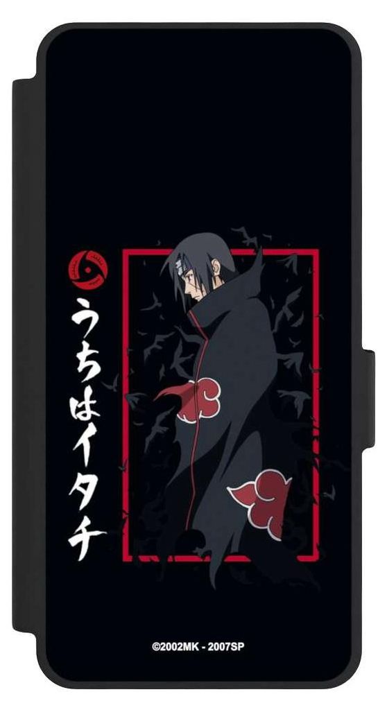NIVOCASE Klapphülle für Samsung Galaxy S26 Handyhülle aus Kunst Leder NIVOflip schwarz Naruto Shippuden Offizielles Lizenzprodukt Itachi Uchiha