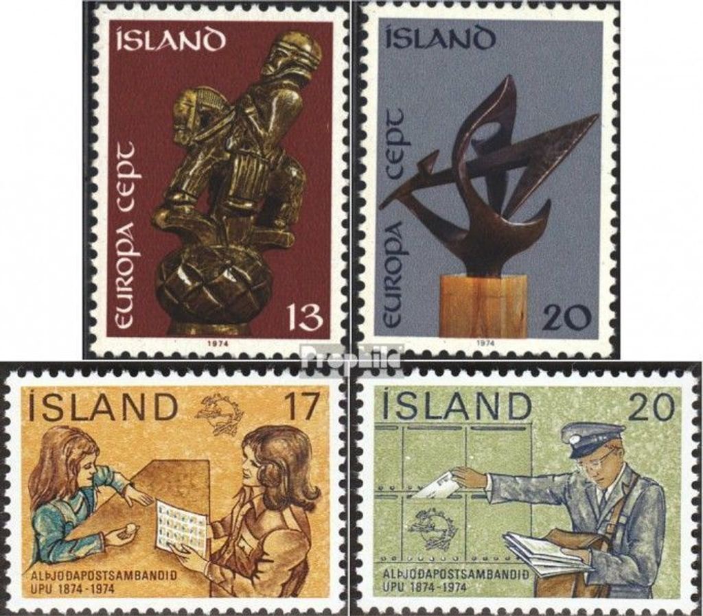 Briefmarken Island 1974 Mi 489-490,498-499 (kompl.Ausg.) postfrisch Skulpturen