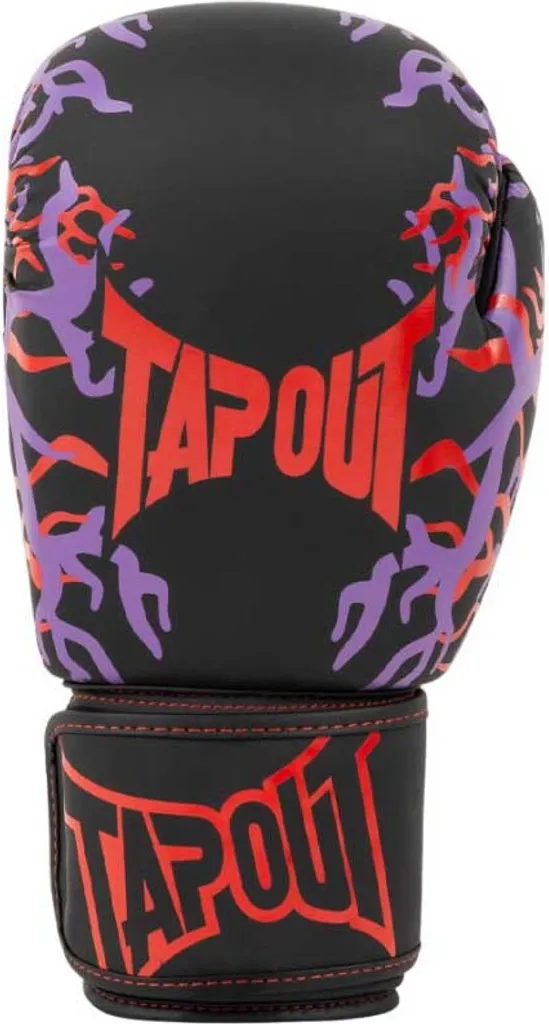 Gants de boxe Tapout ORIGIN Black Red Aubergine 14 oz en similicuir