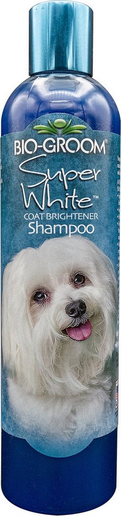 BioGroom Super White Hundeshampoo - Für weißes und helles Fell, Konzentrat 1:8, 355 ml (Verdünnt 3,2 L - 90 Wäschen)
