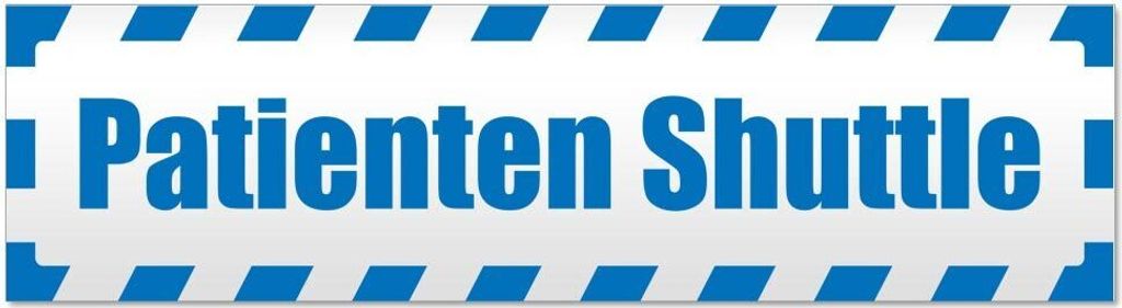 Kiwistar - Autoaufkleber - Blau - 20 x 5,3 cm - Patienten Shuttle gestreift - Hinweis Aufkleber Sticker für Auto, Kfz, Fahrrad, PKW, LKW