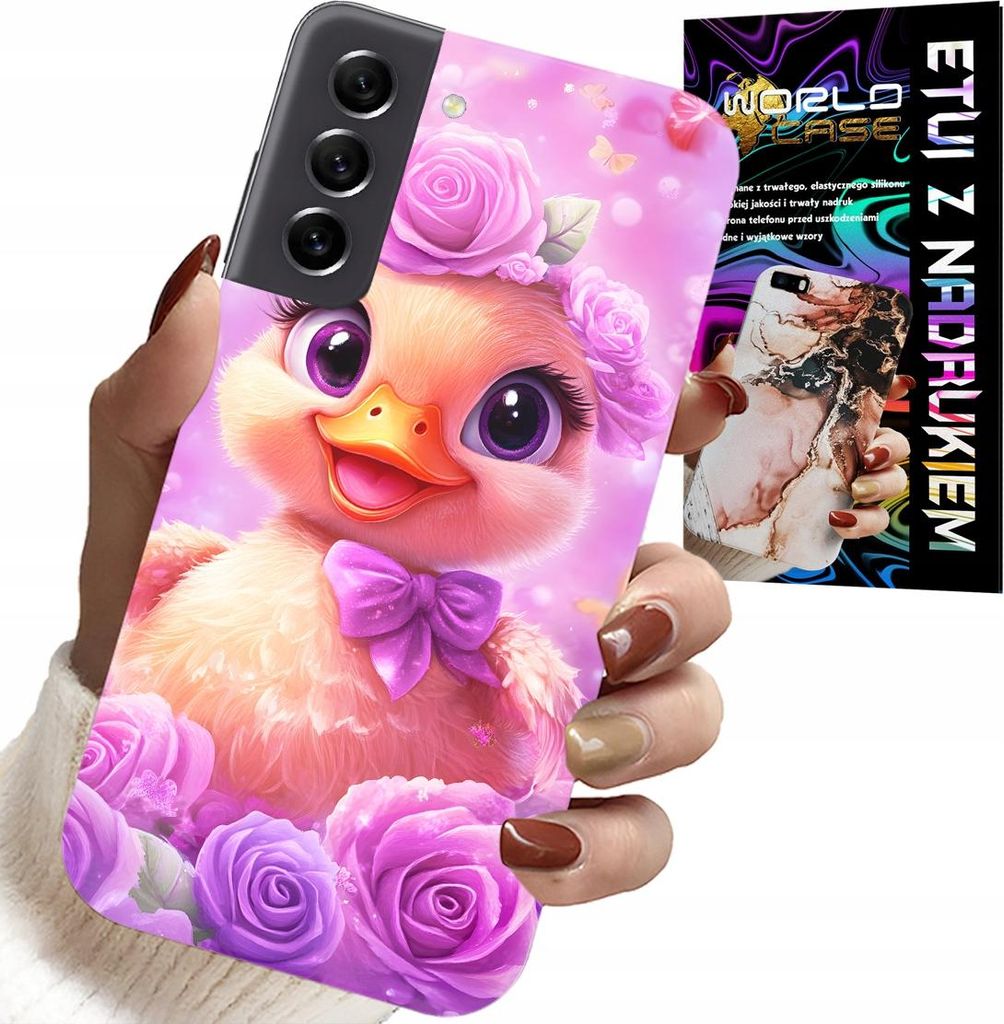 Hülle Für Samsung Galaxy S21 Fe - Süsse Ente, Ente Auf Rosa Hintergrund