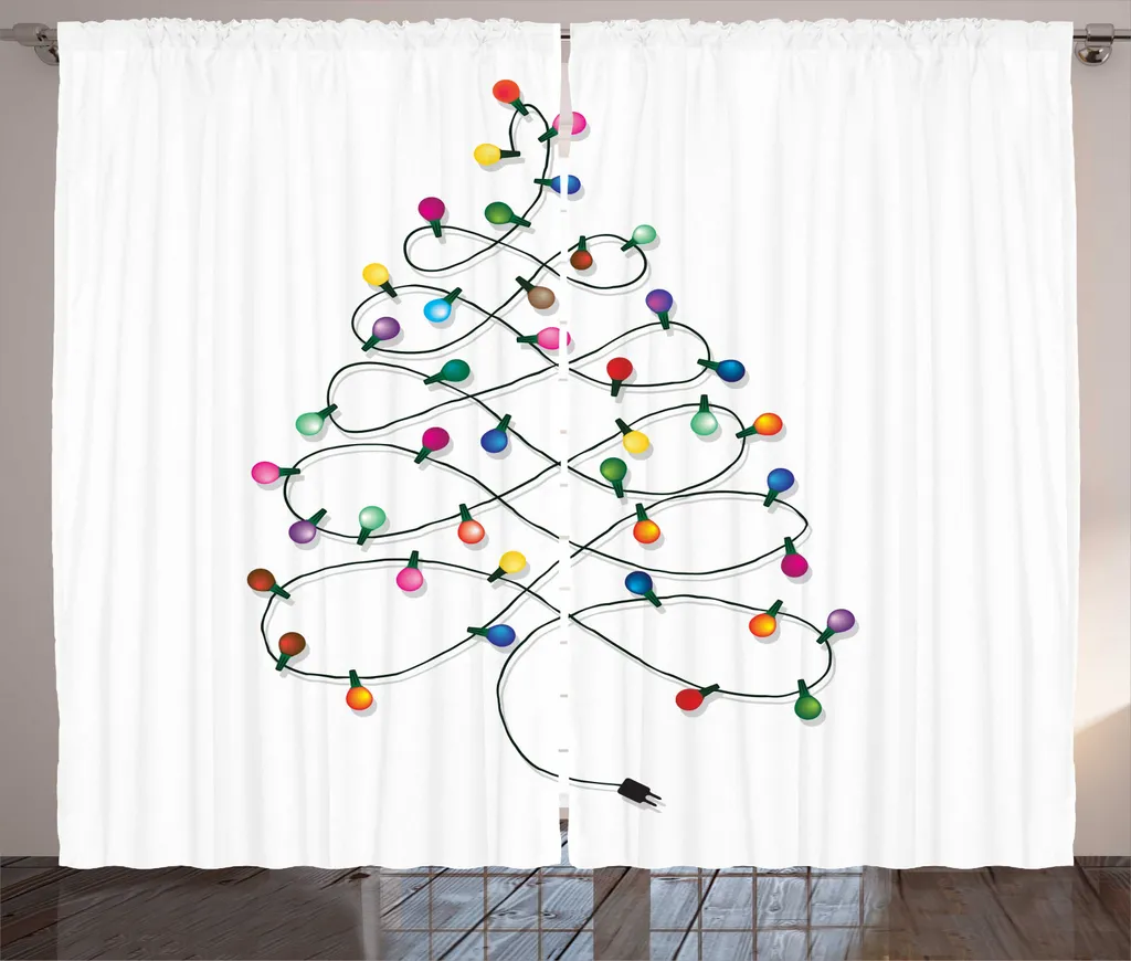 Rideaux Universels de Noël Grande Taille avec Crochets Multicolores 280x225