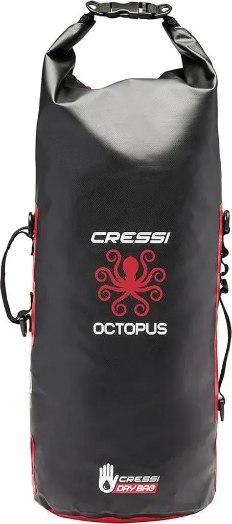 Cressi Octopus Sac Étanche 30L en PVC Noir - Équipement Nautique Robuste