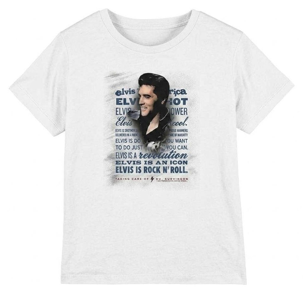 Elvis Presley - T-Shirt für Kinder TV32504 (116) (Weiß)