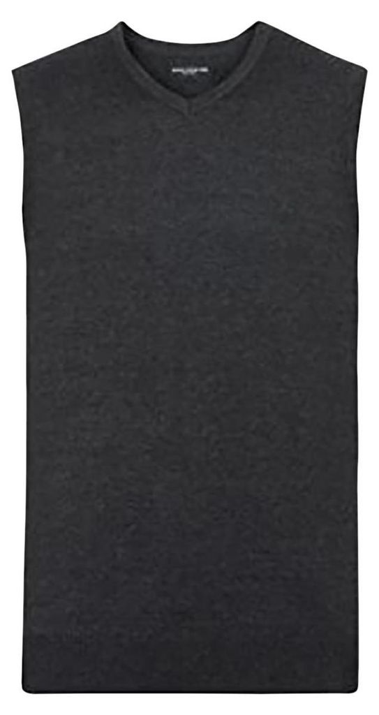 Russell Collection Herren Strick-Pullunder mit V Ausschnitt FK735 (2XS) (Graphit meliert)