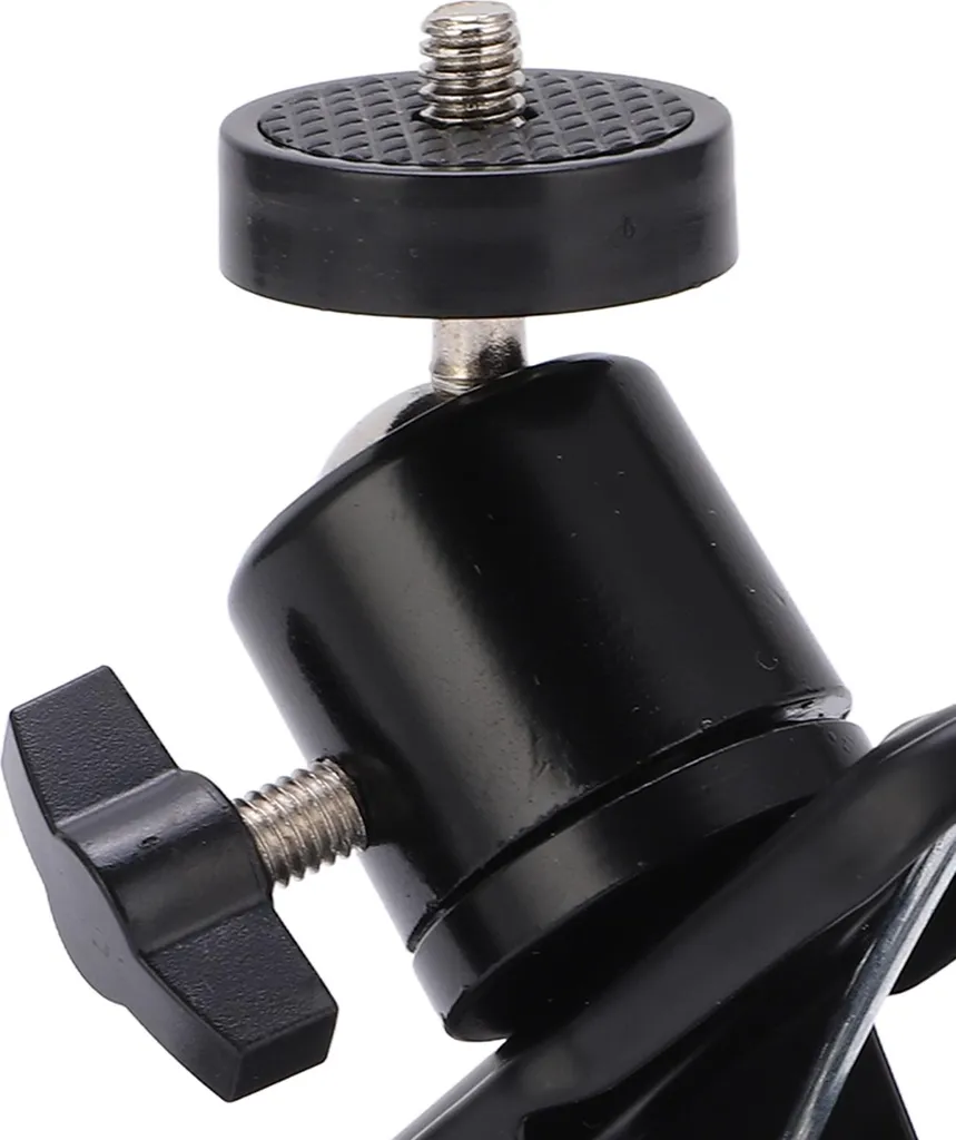 Morsetto clip per fotocamera ruotabile a 360°, supporto riflettore flash con base slitta flash per accessori - 5