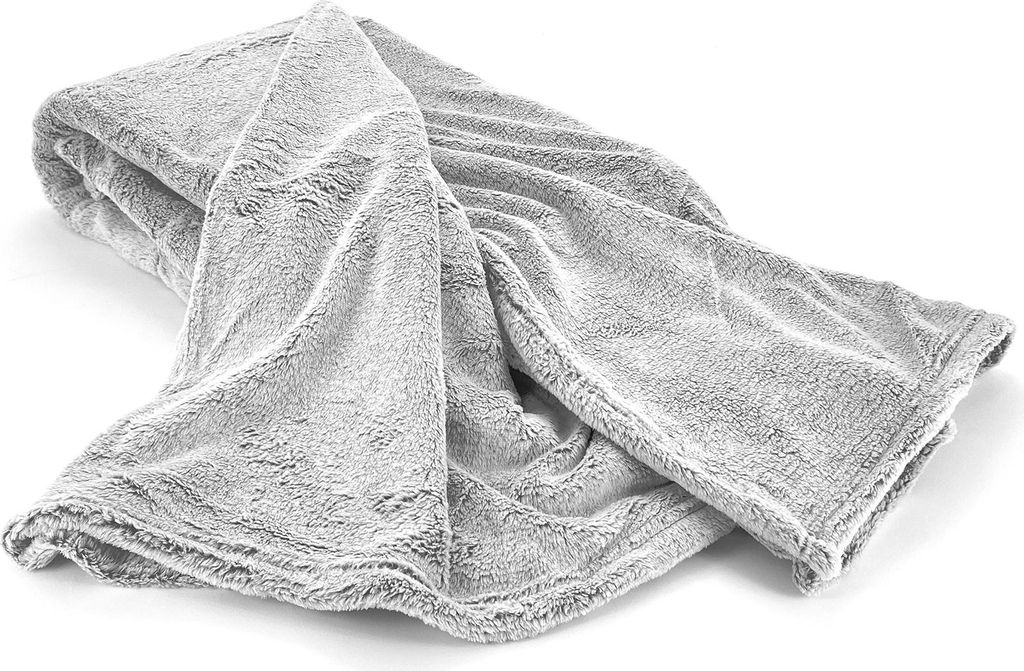heimtexland Melange Wohndecke Flanell Super Soft Decke Meliert 200x150 Kuscheldecke Typ826 Silber-Grau