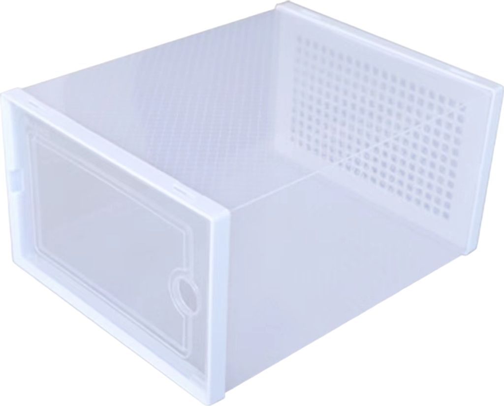 Transparenter Schuhkarton, Innenbelüftung, stabile, glatte Ecken, klares Design, rüttelfrei, platzsparend, dicker, mehrschichtiger Überlagerungs...