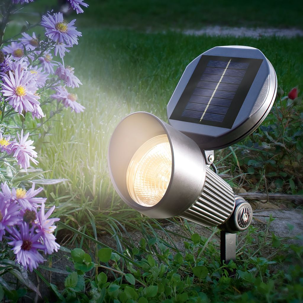 esotec Solarspot SPOTLIGHT warmweiß 2800K AKKU IP44 wetterfest outdoor 102136