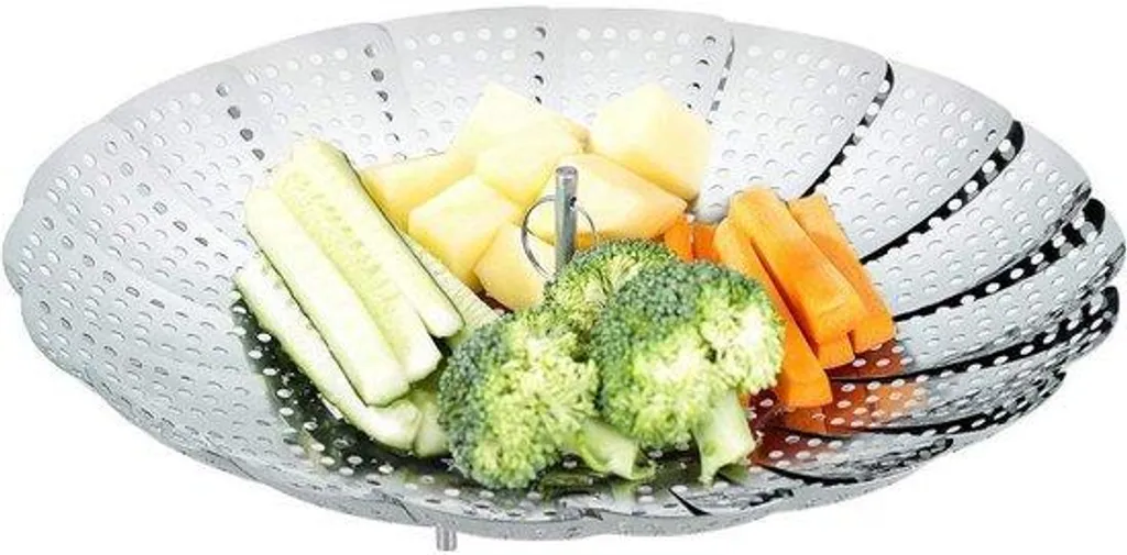 Panier vapeur rétractable pour casseroles en acier inox durable