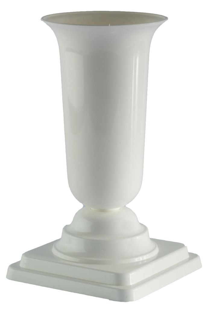 Grabvase Kunststoff - weiss - H40 cm - Grabschmuck - Produktbild 