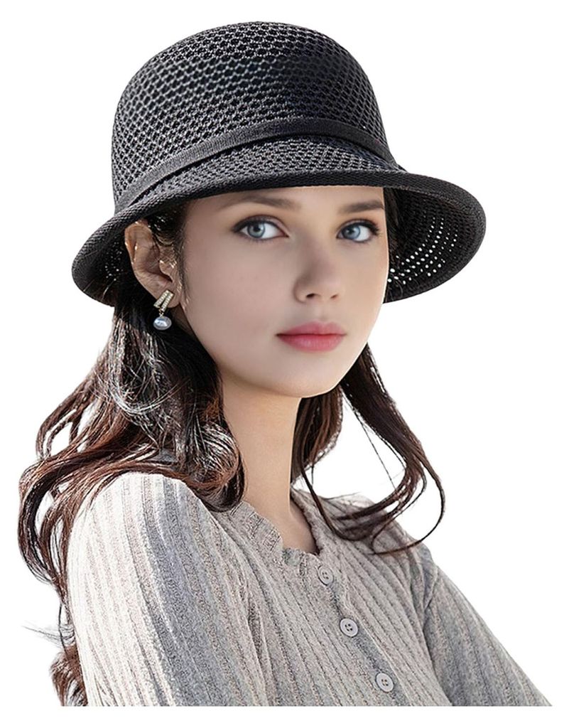 Damen-Bucket-Hat mit breiter Krempe, verziert mit Blumen und Schleife, ideal für Sommer, Freizeit und Strand – figurschmeichelnd und vielseitig ...