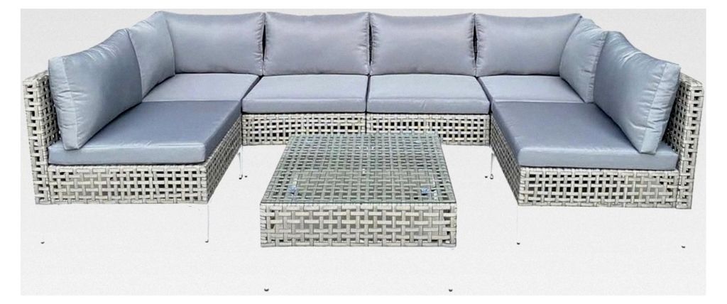 Lounge Möbel für den Außenbereich, Rattan Gartenmöbel Set für 6 Personen, Gartenlounge Möbelsets, Balkonmöbel für kleine Balkone, Terrassen...