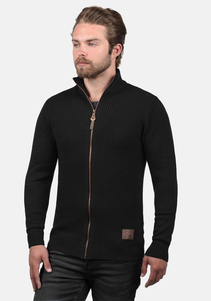SOLID SDTristian Herren Strickjacke Cardigan Feinstrick Pullover mit Stehkragen Reißverschluss Baumwollmischung Regular fit