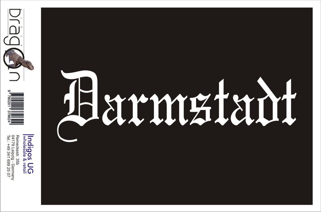 Aufkleber / Autoaufkleber - JDM / Die cut / Auto / OEM - Stadt Darmstadt - 200x60mm gold - Heckscheibe / Heckscheibenaufkleber