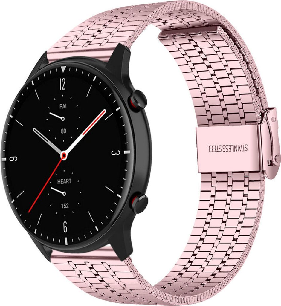 Strap-it Edelstahlarmband - Kompatibel mit Amazfit GTR 2 Armband Ersatzarmband Edelstahl - Verstellbarer Verschluss - Hochwertiges Material - für ...