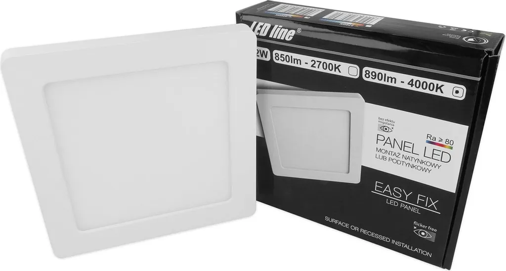 Illuminazione LED 12W Pannello Quadrato Ultra Sottile 14mm 850lm
