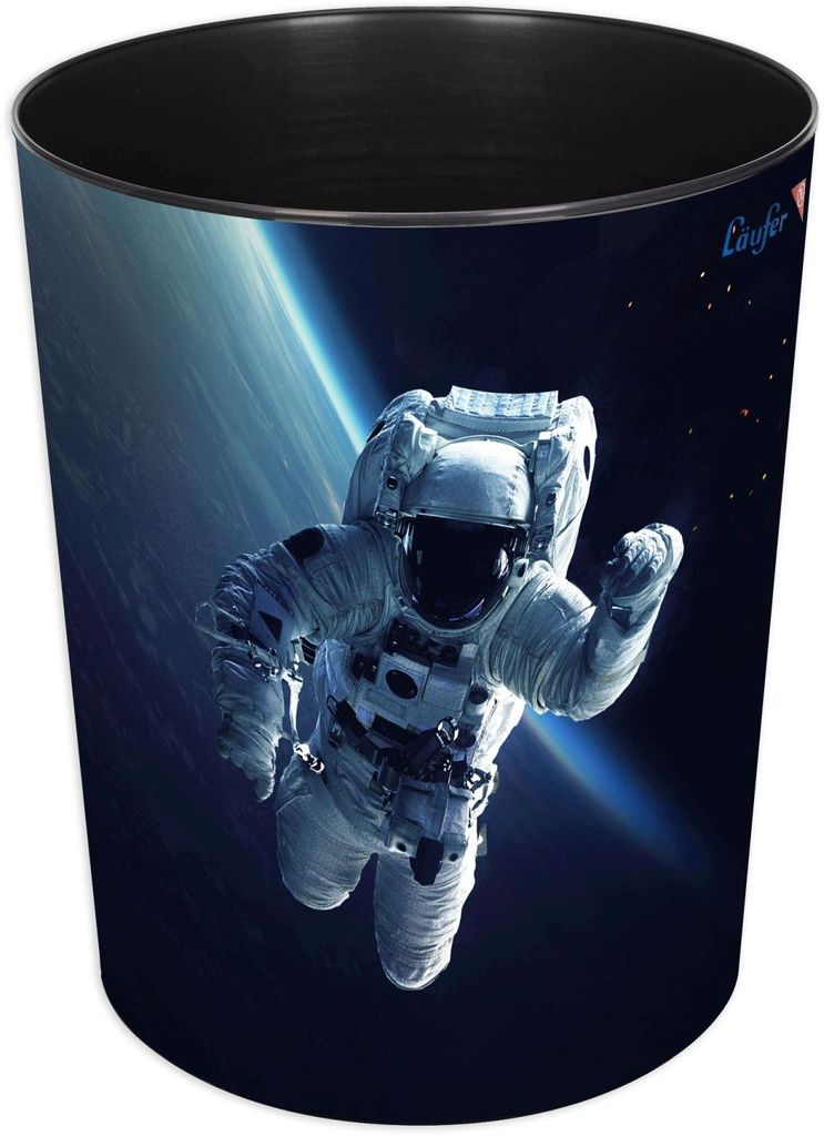 LÄUFER Motivpapierkorb Astronaut, 13 l, rund, Kunststoff, Produktbild 