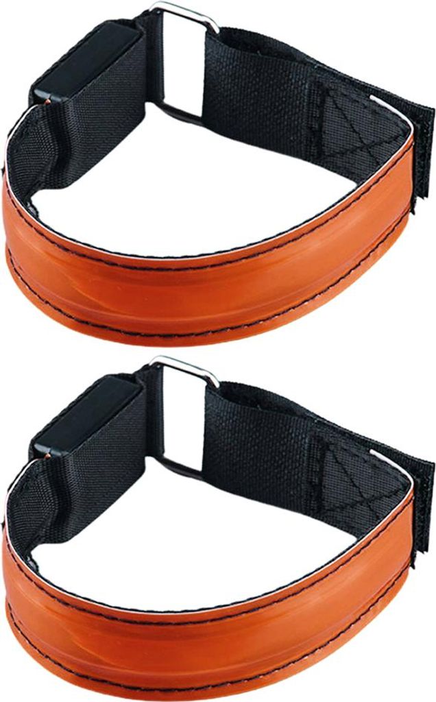 Wiederaufladbare, gut sichtbare LED-Armbänder mit Leuchtfunktion für Handgelenk, Arm und Knöchel zum Laufen und Spazierengehen bei Nacht,Orange