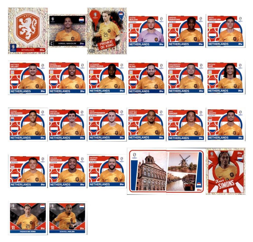 UEFA EURO 2024 Germany - Sammelsticker - Mannschaftspaket - Niederlande