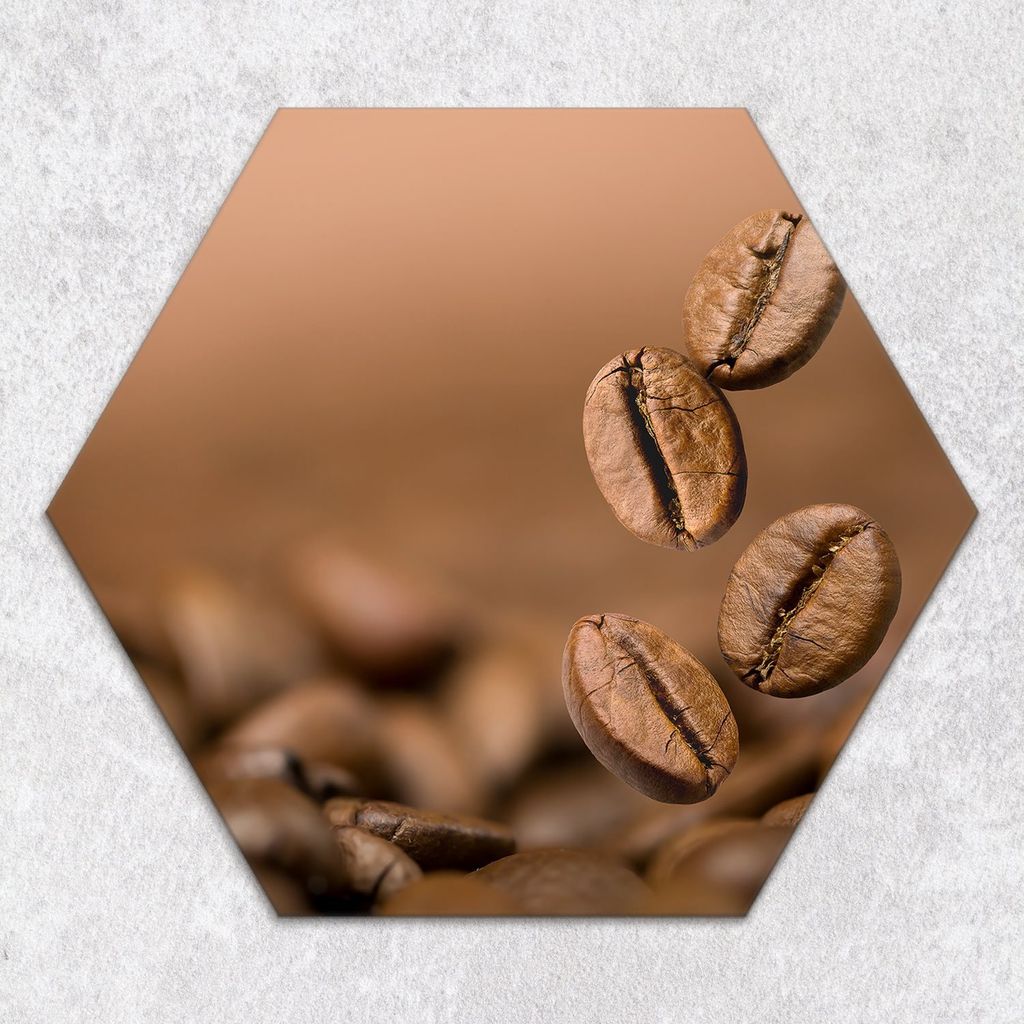 Glas-Herdabdeckplatten Glaskeramikkochfeld-Abdeckung Spritzschutz Glas hexagon 40 cm Kaffeebohnen Kaffee