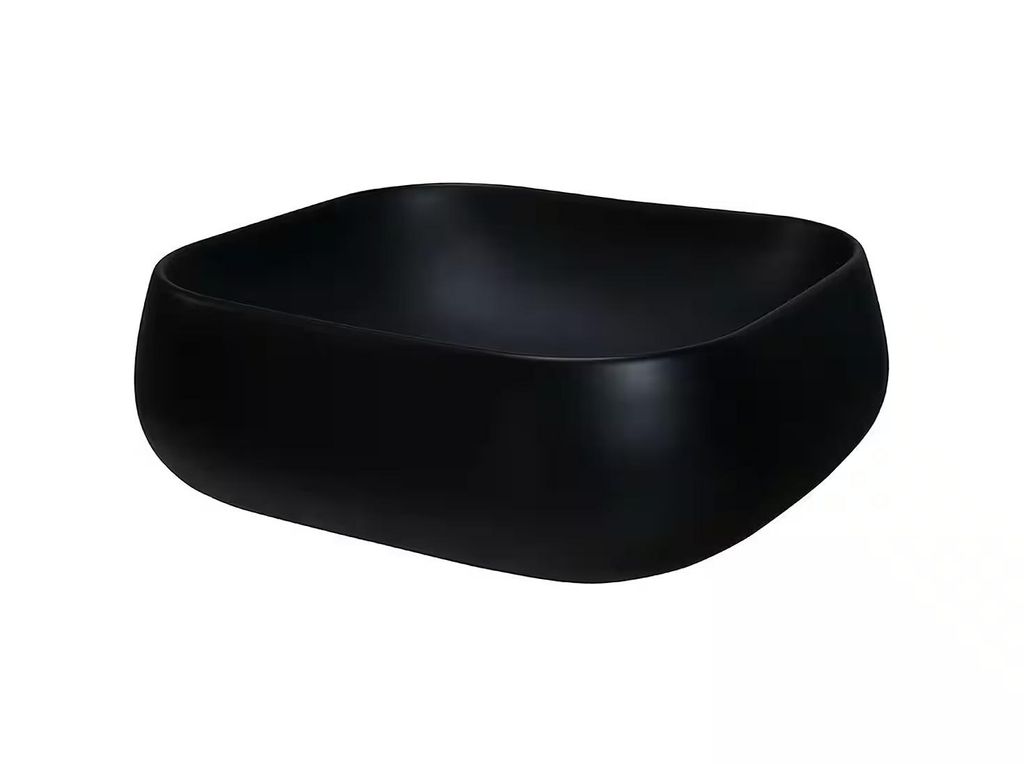 Aufsatzwaschbecken - Waschbecken 45 cm Rechteckiges Waschbecken für Badezimmer Aufsatzwaschbecken für Badezimmer, NIKA BM297 - Schwarz/Matt