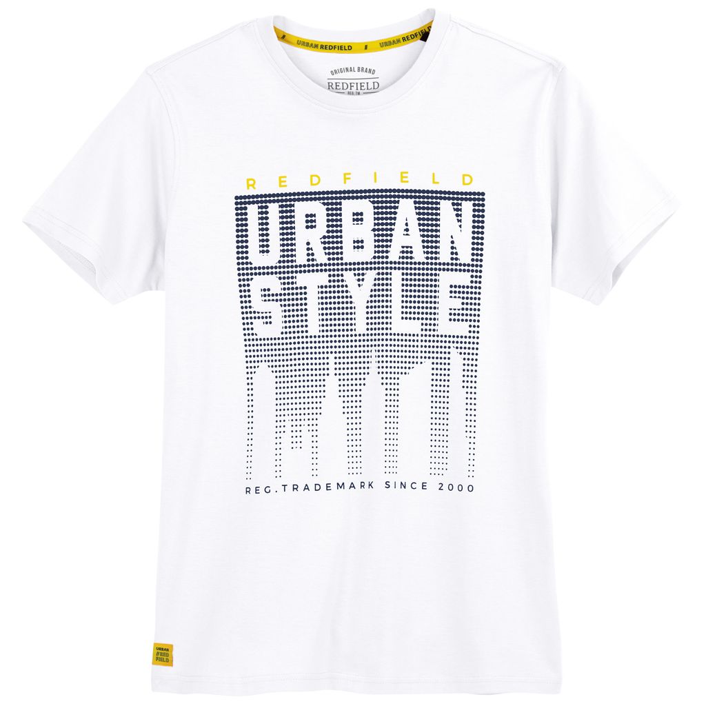 Redfield T-Shirt Übergröße weiß Print Urban Style