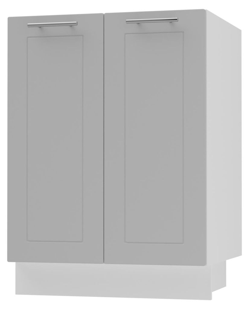 Küchenunterschrank BARI 60x82cm 2-türig matt lackiert Farbe wählbar BA-D11/60,RAL 7040 fenstergrau matt,weiß