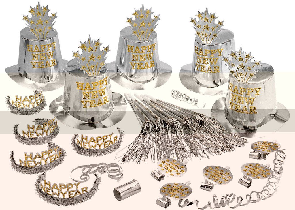 PartySet Happy New Year für 10 Personen silber