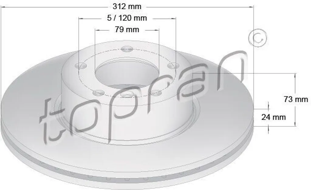 Disque de Frein TOPRAN 501 712 pour BMW Série 3 E90 E92 E93 et X1 E84
