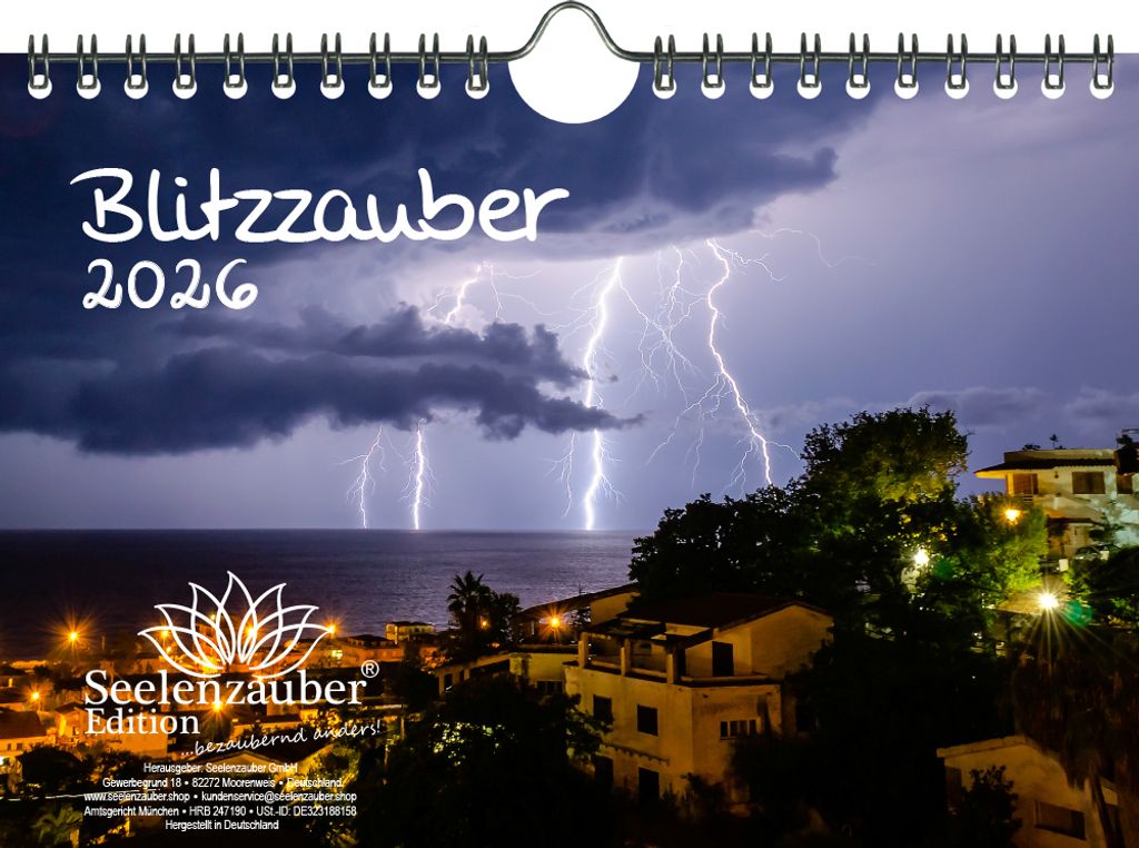 Blitzzauber DIN A5 Kalender für 2026 Blitz - Seelenzauber