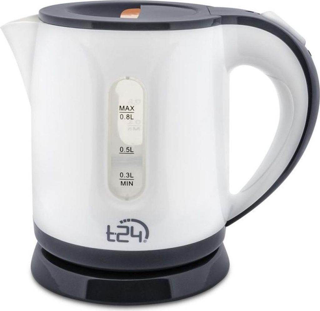 Mini Wasserkocher 0,8 Liter kabellos 1100 Watt Reisewasserkocher Camping Grau